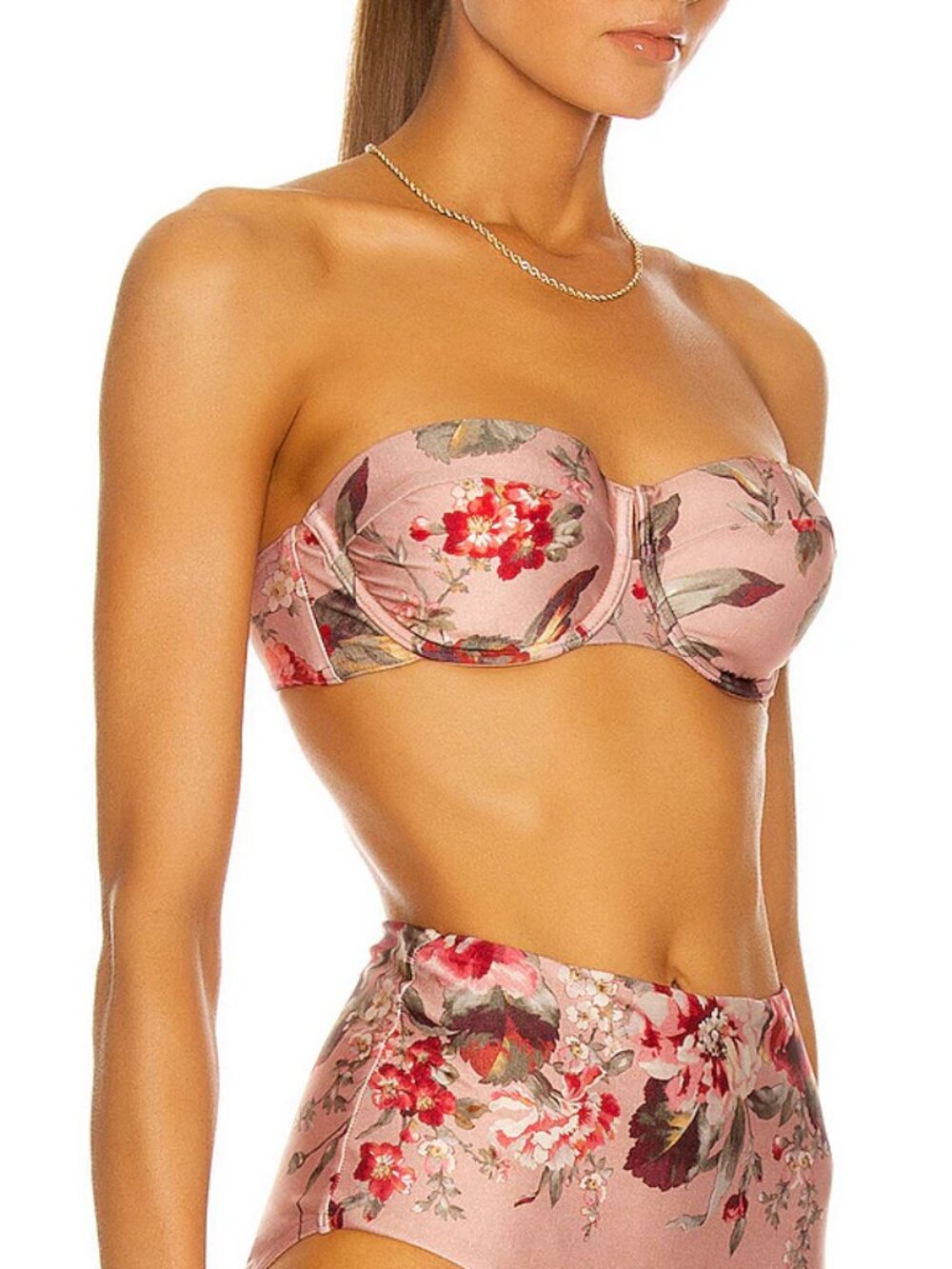 NWT gorgeous Zimmermann Cassia Musk Floral balconette bikini top size 0AB rose